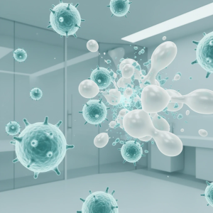 تصویر سهبعدی سلولهای ایمنی که به بافت سالم حمله میکنند؛ مفهوم بیماری خود ایمنی در بدن